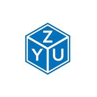 design de logotipo de carta zyu em fundo branco. conceito de logotipo de letra de iniciais criativas zyu. design de letra zyu. vetor