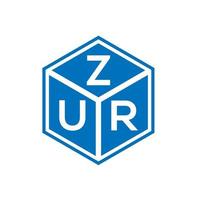 zur carta design de logotipo em fundo branco. zur conceito de logotipo de letra de iniciais criativas. zur design de letras. vetor