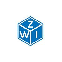 design de logotipo de letra zwi em fundo branco. conceito de logotipo de letra de iniciais criativas zwi. design de letra zwi. vetor