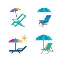 vetor de logotipo de mar de mesa de guarda-chuva