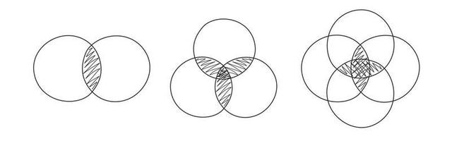 conjunto de infográfico de modelo de vetor de diagrama de venn