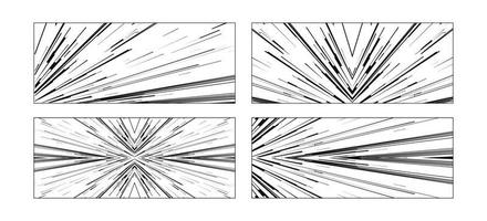 conjunto de linhas de velocidade de quadrinhos isoladas no fundo vetor