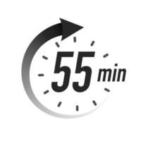 55 minutos do temporizador símbolo estilo preto vetor