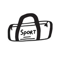 bolsa esportiva em estilo doodle vetor