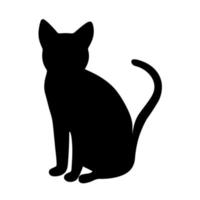 silhueta de gato sentado ilustração vetorial isolado vetor