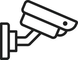 ícone de linha de câmera de segurança vetor