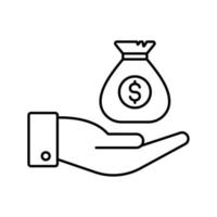 ícone de vetor de saco de dólar que é adequado para trabalho comercial e facilmente modificá-lo ou editá-lo