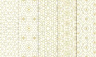 conjunto de padrões islâmicos, ornamentais, artísticos, de decoração e sem costura. perfeito para fundo, tecido, etc.