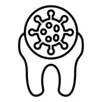 estilo de ícone de infecção de dente vetor