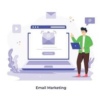 confira ilustração plana premium de e-mail marketing vetor