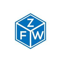 design de logotipo de letra zfw em fundo branco. conceito de logotipo de letra de iniciais criativas zfw. design de letra zfw. vetor