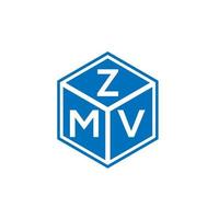design de logotipo de letra zmv em fundo branco. conceito de logotipo de letra de iniciais criativas zmv. design de letra zmv. vetor
