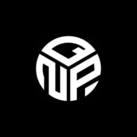 design de logotipo de carta qnp em fundo preto. conceito de logotipo de carta de iniciais criativas qnp. design de letra qnp. vetor