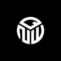 design de logotipo de carta qnw em fundo preto. conceito de logotipo de letra de iniciais criativas qnw. design de letra qnw. vetor