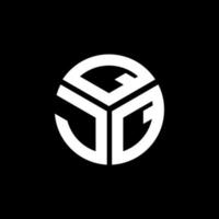 design de logotipo de letra qjq em fundo preto. conceito de logotipo de letra de iniciais criativas qjq. design de letra qjq. vetor