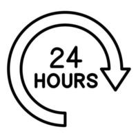 estilo de ícone de 24 horas vetor