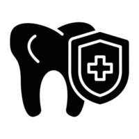 estilo de ícone de proteção de dente vetor