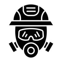 estilo de ícone de máscara de bombeiro vetor