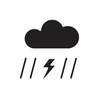 vetor de clima de relâmpago de chuva para ilustração de web de símbolo de ícone