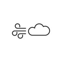 vetor de tempo de nuvem ventosa para ilustração da web de símbolo de ícone