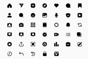 conjunto de vetores de ícones sólidos de interface de usuário