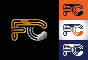 vetor de design de logotipo fc letra inicial. símbolo gráfico do alfabeto para identidade de negócios corporativos