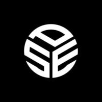 design de logotipo de letra pse em fundo preto. conceito de logotipo de letra de iniciais criativas pse. design de letra pse. vetor