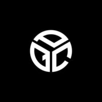 design de logotipo de carta pqc em fundo preto. conceito de logotipo de letra de iniciais criativas pqc. desenho de letras pqc. vetor