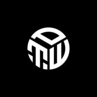 design de logotipo de letra ptw em fundo preto. conceito de logotipo de letra de iniciais criativas ptw. design de letra ptw. vetor