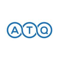 design de logotipo de letra atq em fundo branco. atq conceito de logotipo de letra de iniciais criativas. design de letra atq. vetor