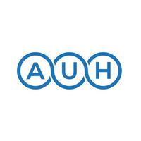 auh design de logotipo de carta em fundo branco. auh conceito de logotipo de letra de iniciais criativas. auh design de letras. vetor