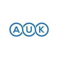 design de logotipo de carta auk em fundo branco. conceito de logotipo de letra de iniciais criativas auk. design de letra auk. vetor