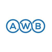 design de logotipo de carta awb em fundo branco. conceito de logotipo de letra de iniciais criativas awb. design de letra awb. vetor