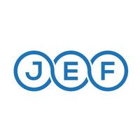 design de logotipo de carta jef em fundo branco. conceito de logotipo de carta de iniciais criativas de jef. design de carta jef. vetor