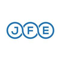 design de logotipo de carta jfe em fundo branco. conceito de logotipo de letra de iniciais criativas jfe. design de letra jfe. vetor