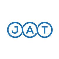 design de logotipo de carta jat em fundo branco. jat conceito de logotipo de letra de iniciais criativas. projeto de letra jat. vetor