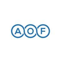 design de logotipo de carta aof em fundo branco. aof conceito de logotipo de letra de iniciais criativas. aof design de letras. vetor