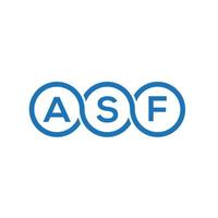 design de logotipo de carta asf em fundo branco. conceito de logotipo de letra de iniciais criativas asf. design de letra asf. vetor