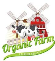 design de logotipo com palavras fazenda orgânica vetor