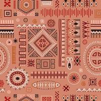 fundo sem costura de formas africanas abstratas, padrão de decoração geométrica tribal vetor