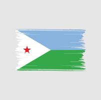 pinceladas de bandeira do djibuti. bandeira nacional vetor