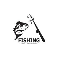 ícone de peixe e modelo de vetor de símbolo