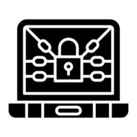 ícone de glifo de ransomware vetor