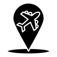 ícone de glifo de localização de voo vetor