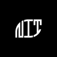 design de logotipo de letra nit em fundo preto. conceito de logotipo de letra de iniciais criativas nit. nit design de letra. vetor