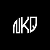 design de logotipo de letra nkq em fundo preto. conceito de logotipo de letra de iniciais criativas nkq. design de letras nkq. vetor