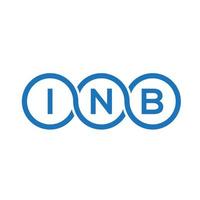 design de logotipo de carta inb em fundo branco. conceito de logotipo de letra de iniciais criativas inb. design de letra inb. vetor