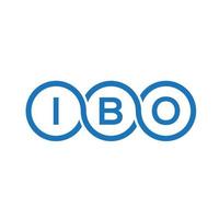 design de logotipo de carta ibo em fundo branco. conceito de logotipo de letra de iniciais criativas do ibo. design de letra ibo. vetor