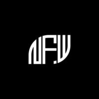 design de logotipo de carta nfw em fundo preto. conceito de logotipo de letra de iniciais criativas nfw. design de letra nfw. vetor