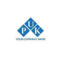 design de logotipo de carta puk em fundo branco. puk conceito de logotipo de letra de iniciais criativas. design de letra puk. vetor